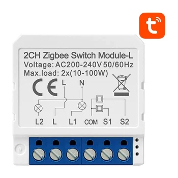 Avatto LZWSM16-W2 ZigBee 2 kanālu viedais slēdža modulis (bez neitrāles), balts