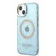 Guess Gold Outline Translucent MagSafe vāciņš iPhone 13 - zils