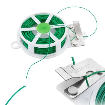 DIVO Garden Wire for Tying Plants with Cutter 20m, green