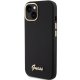 Guess iPhone 15 Pro чехол Silicone Script Metal Logo & Frame, черный