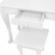 Kids vanity table with LED lighted mirror for girls, white