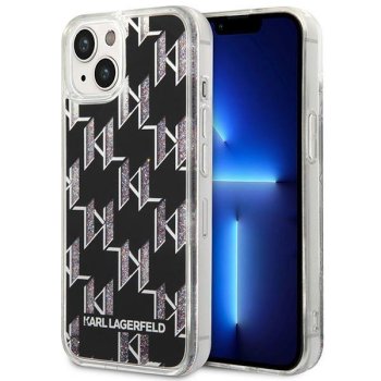 Чехол Karl Lagerfeld Liquid Glitter Monogram для iPhone 14, черный