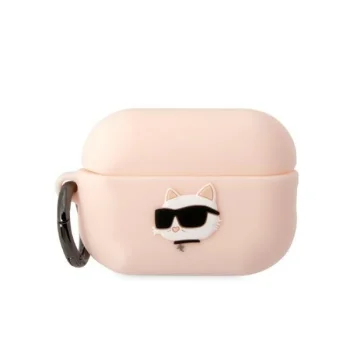 Karl Lagerfeld Silicone Choupette 3D Case for AirPods Pro 2, Pink