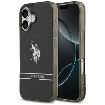 Чехол MagSafe для iPhone 17 US Polo DH с нижней полосой и логотипом — черный