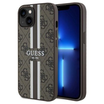 Apple iPhone 14 6.1'' Guess 4G Printed Stripes MagSafe Case Cover, Brown | Telefona Maciņš Vāks Apvalks Bampers