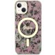 Guess iPhone 14 vāciņš Flower MagSafe, rozā