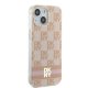 DKNY iPhone 15 vāciņš IML Checkered Mono Pattern & Printed Stripes MagSafe, rozā