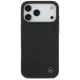Mercedes iPhone 17 Pro Max vāciņš Leather Large Laurel Leave MagSafe, melns