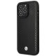 BMW iPhone 14 Pro Case Leather Diamond Pattern MagSafe Black