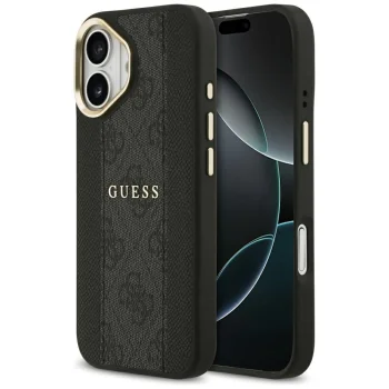 Guess vāciņš iPhone 17 HC MagSafe 4G PU Stripe melns