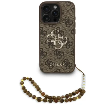 Guess 4G Strap Classic Logo vāciņš iPhone 16 Pro, Brūns