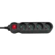 Maclean MCE181 Pagarinātājs ar slēdzi, 4 ligzdas, 2300W, 3m, Melns