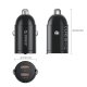Orico MiniRing 30W 2x USB-C automašīnas lādētājs, melns