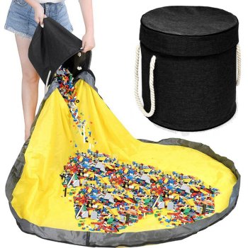 Корзина для игрушек с игровым ковриком, органайзер с крышкой и...