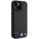 Чехол BMW Leather Carbon для iPhone 15 - черный