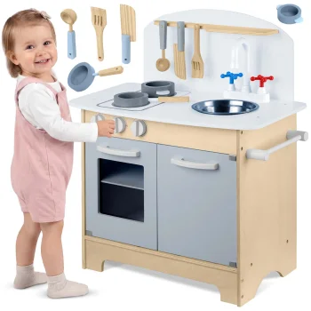 Ricokids 785200 interaktīvā koka rotaļu virtuve bērniem