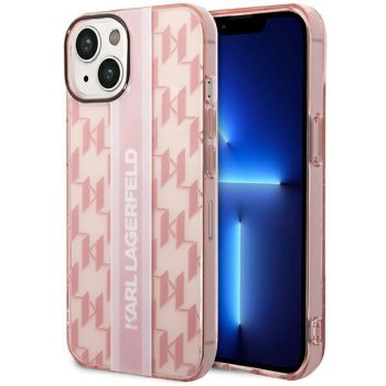 Karl Lagerfeld Mono Vertical Stripe iPhone 14 Plus Case, Pink