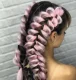 Kanekalons Sintētiskās Ombre Afro Bizes Frizūrām 60cm, Melns-Rozā | Synthetic Ombre Afro Braids for Hairstyles