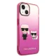 Karl Lagerfeld Gradient Ikonik Karl & Choupette vāciņš iPhone 14 Plus - Rozā