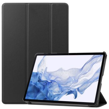 Samsung Galaxy Tab S9 (SM-X710, SM-X716B) Trifold Stand PU Leather Cover Case, Black | Чехол Книжка для...