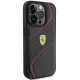 Ferrari iPhone 15 Pro vāciņš Twist Metal Logo, melns