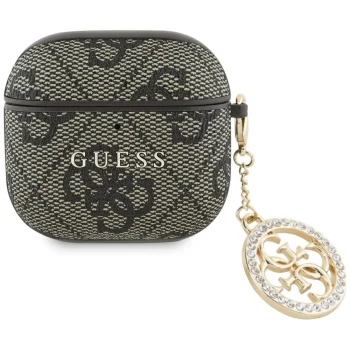 Guess 4G Strass Charm maciņš Apple AirPods 4, Brūns