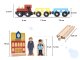 Koka dzelzceļš, auto sliežu ceļš trase 70 gab. | Wooden Railway