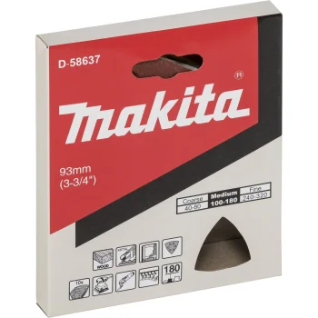 Makita Delta slīppapīrs K180, 93 mm, 10 gab., sarkans