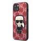 Karl Lagerfeld iPhone 13 vāciņš Monogram Ikonik Patch Sarkans