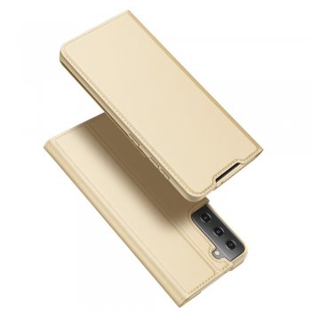 Samsung Galaxy S21+ Plus (SM-G996B) DUX DUCIS Magnetic Book Case Cover, Gold | Telefona Vāciņš Maciņš Apvalks...