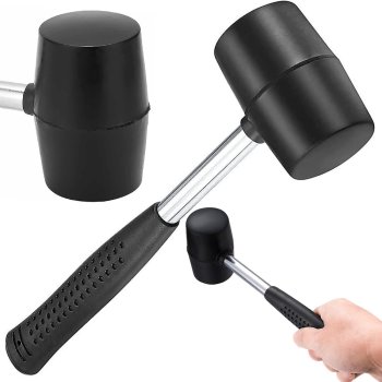 Non-rebound rubber mallet for paving and metalwork
