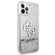 Guess iPhone 12 Pro Max vāciņš 4G Big Liquid Glitter, sudraba