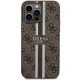 Guess iPhone 15 Pro Max vāciņš 4G Printed Stripes MagSafe, brūns