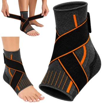 Elastīgs potītes stabilizators, pelēks/oranžs