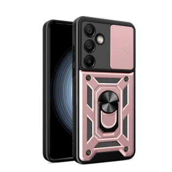 Hybrid Armor Camshield Case for Samsung Galaxy A36 with Camera Cover, Pink