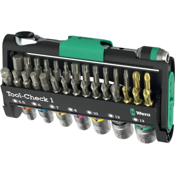 Wera Tool-Check 1 Hand Tool Set with Ratchet, Sockets and Bits