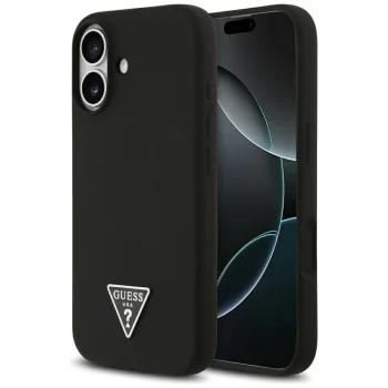 Чехол Guess Silicone Triangle Logo MagSafe для iPhone 17 - Черный
