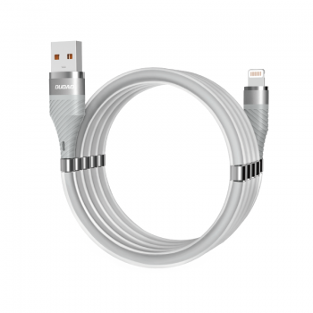 Dudao Self-Organizing Magnetic USB - Apple iPhone Lightning Data Charging Cable 5A, 1m, Light Gray | Lādētājvads Datu Pārraides Kabelis