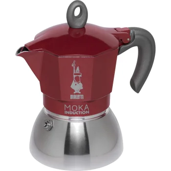 Bialetti MOKA Induction Espresso Maker, 4 Cups, Red
