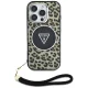 Guess HC IML Leopard Triangle Cord Strap MagSafe чехол для iPhone 16 Pro Max - коричневый