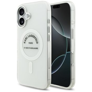 Чехол Karl Lagerfeld IML Karl RSG Logo MagSafe для iPhone 17 — прозрачный
