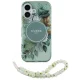 Guess iPhone 16 Plus Case IML Flowers With Pearl Strap MagSafe, Green