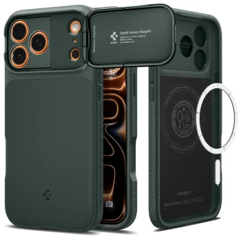 Чехол Spigen Optik Armor MagSafe для iPhone 17 Pro - Зеленый