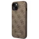 Apple iPhone 14 Plus 6,7\" Guess 4G Metal Gold Logo Case Cover (GUHCP14MG4GFBR), Brown | Чехол Кейс...