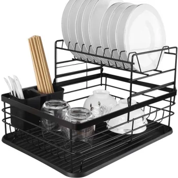 Двухъярусная сушилка для посуды Ruhhy, Чёрная | Two-tier Dish Dryer