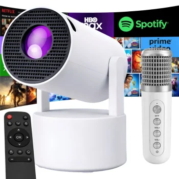 HY-300 PRO LED viedais projektors ar Android TV 11.0, WiFi, Bluetooth un mikrofonu