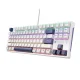 Machenike K500B-B87 vadu mehāniskā spēļu tastatūra, Red Switch, balta