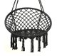 Dārza Mājas Šūpuļtīkls Šūpoles Krēsls no Pītām Virvēm, Melns | Garden Hammock Chair Swing from Braided Rope