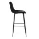 ModernHome Quilted Velvet Bar Stool with Footrest, Black