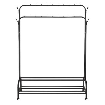 Dubultais drēbju statīvs U1i metāla, ar plauktu apaviem, 110x56.5x160 cm
